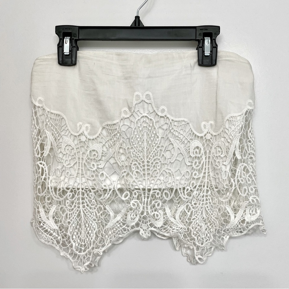 Tobi Ivory Embroidered Silk Top, size S